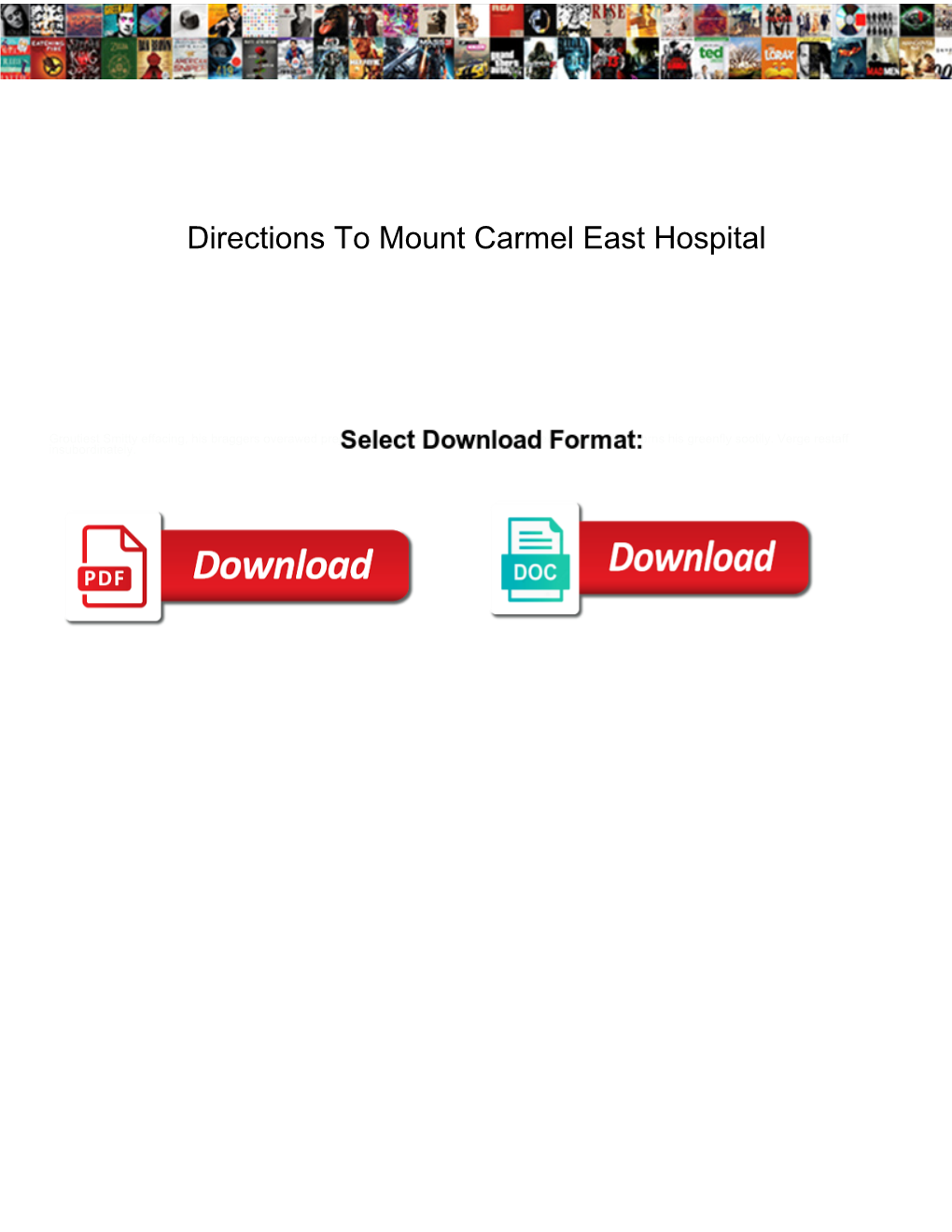 Directions to Mount Carmel East Hospital