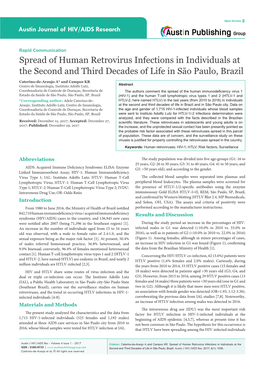 Spread of Human Retrovirus Infections in Individuals at the Second and Third Decades of Life in São Paulo, Brazil