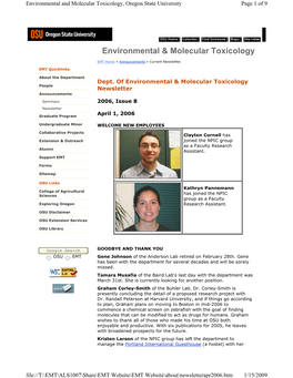 Environmental & Molecular Toxicology