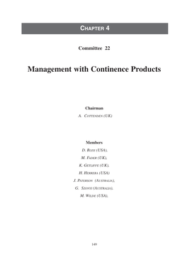 Management with Continence Products