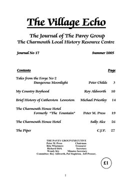 The Village Echo the Journal of the Pavey Group the Charmouth Local History Resource Centre