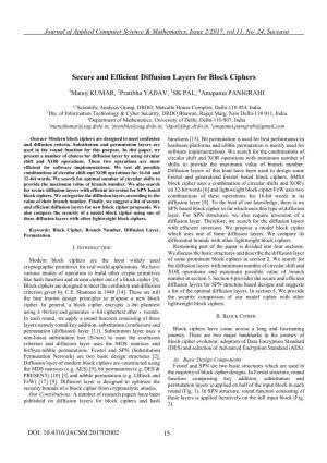 Secure and Efficient Diffusion Layers for Block Ciphers