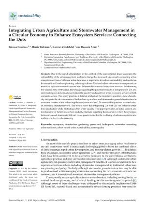 Integrating Urban Agriculture and Stormwater Management in a Circular Economy to Enhance Ecosystem Services: Connecting the Dots