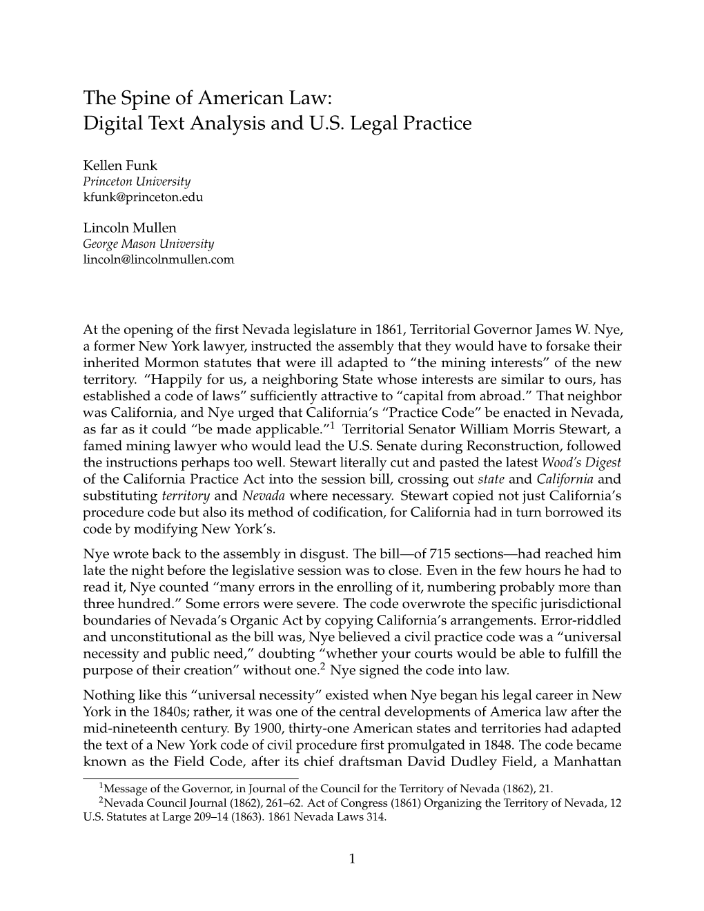 The Spine of American Law: Digital Text Analysis and U.S. Legal Practice