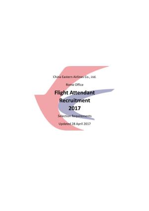 Flight Attendant Recruitment 2017 Selection Requirements