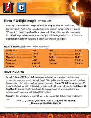 Nitronic® 50 High Strength