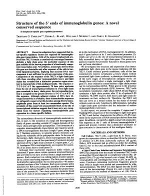 Conserved Sequence (B Lymphocyte-Specific Gene Regulation/Promoters) TRISTRAM G