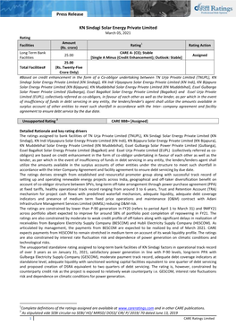 Press Release KN Sindagi Solar Energy Private Limited