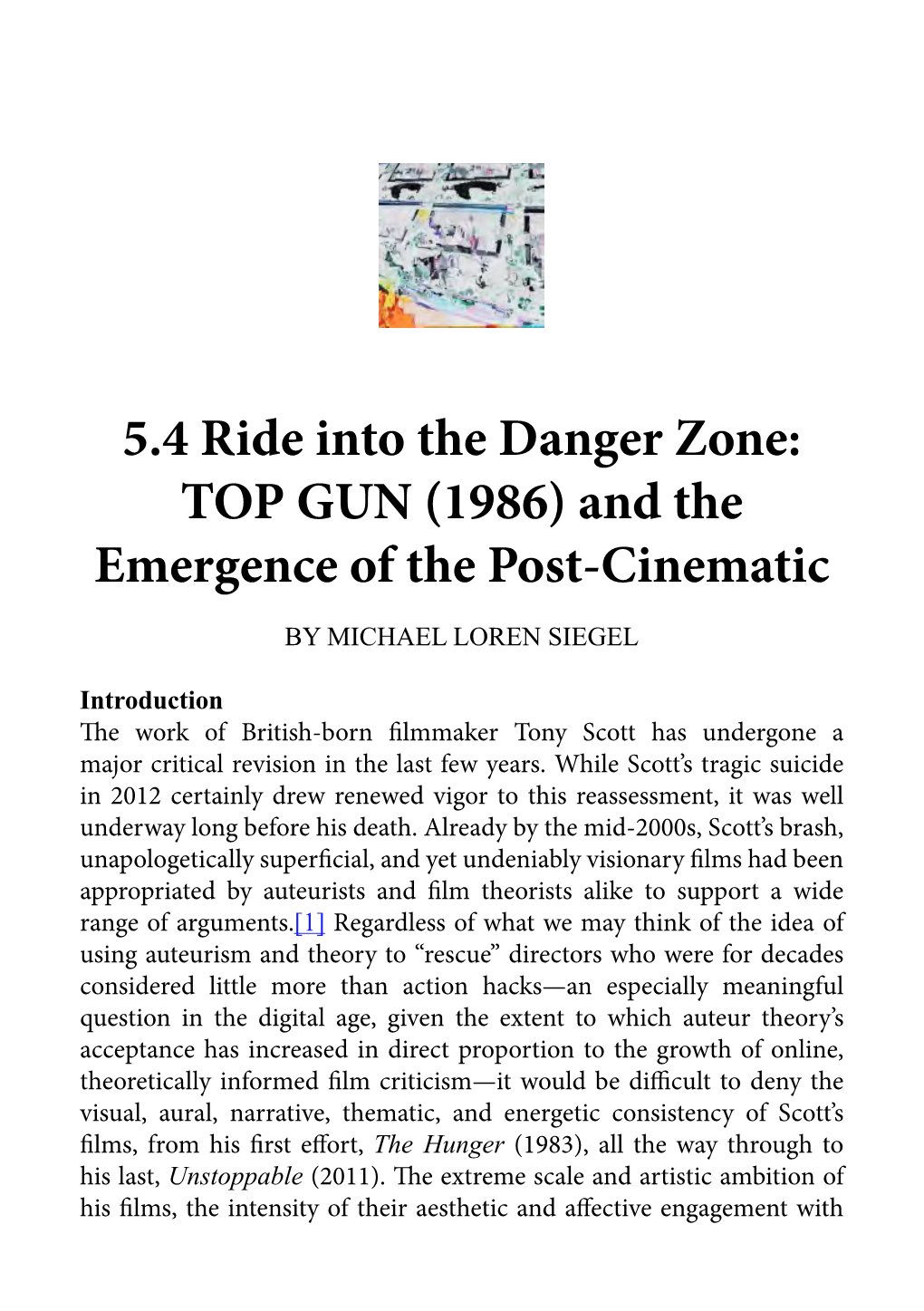 TOP GUN (1986) and the Emergence of the Post-Cinematic by MICHAEL LOREN SIEGEL