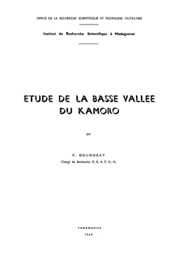 Etude De La Basse Vallée Du Kamoro