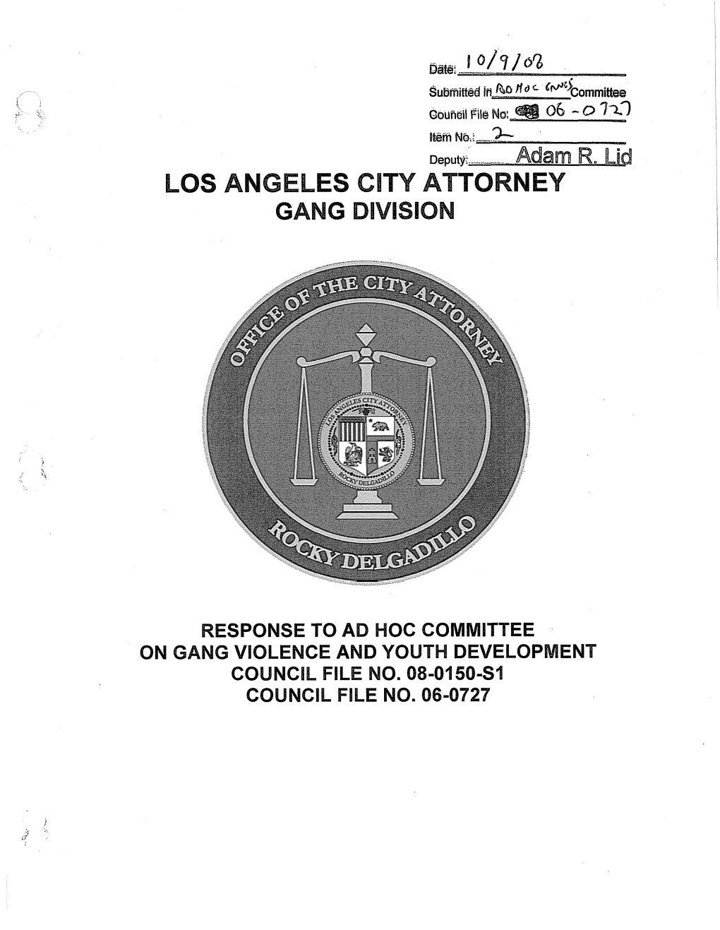 Los Angeles City Attorney Gang Division