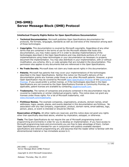 [MS-SMB]: Server Message Block (SMB) Protocol