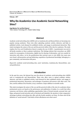 Why Do Academics Use Academic Social Networking Sites?