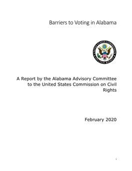 Barriers to Voting in Alabama (2020)
