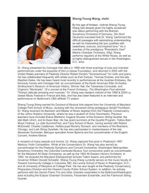 Sheng-Tsung Wang, Violin