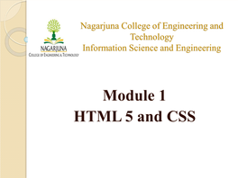 Module 1 HTML 5 and CSS Lecture 01 Introduction to HTML Introduction to HTML