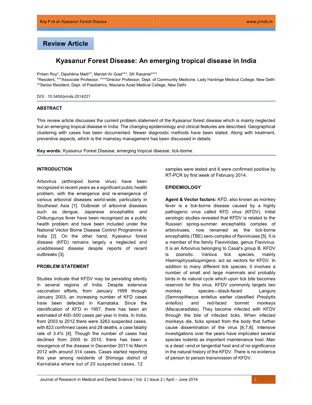 Kyasanur Forest Disease