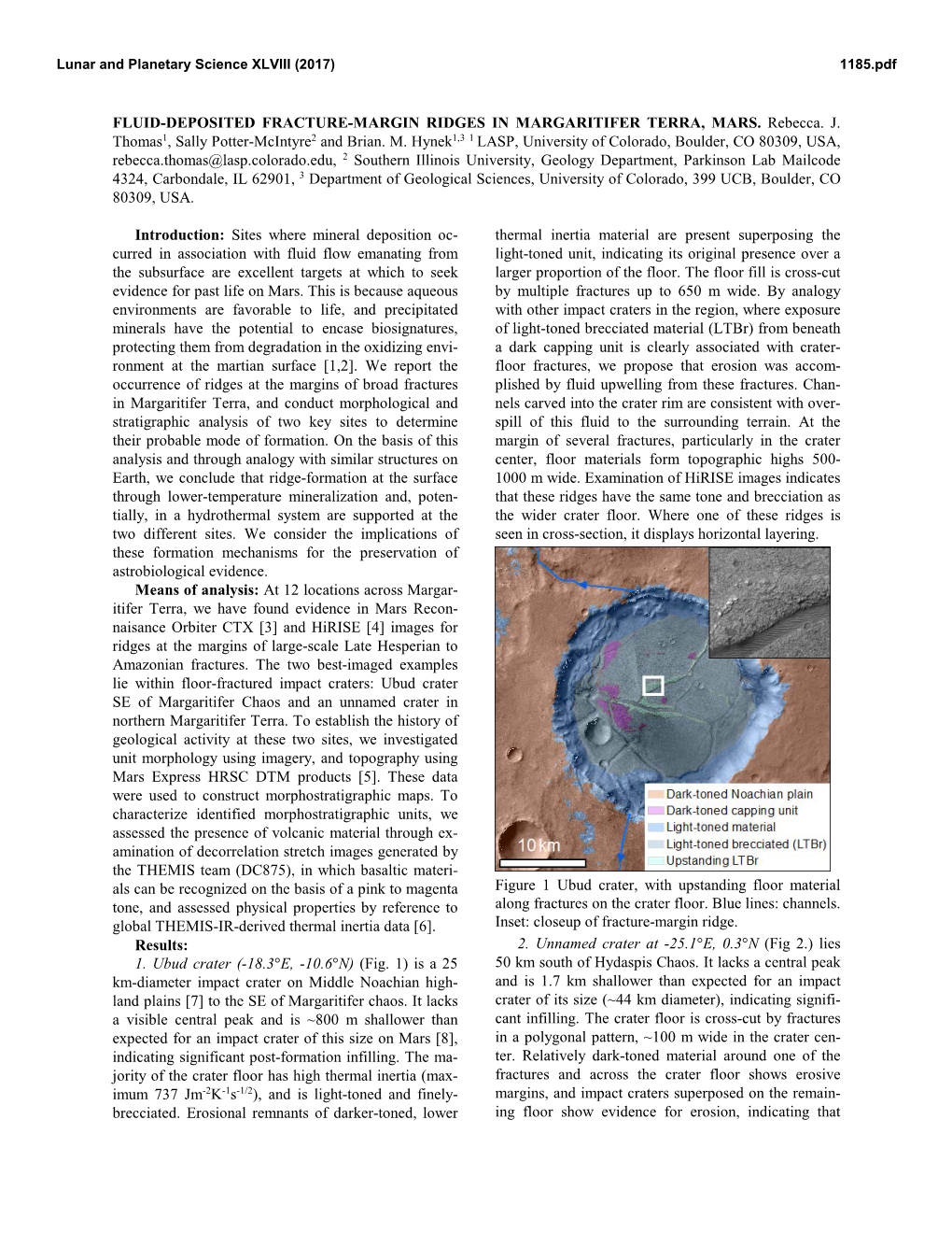 Fluid-Deposited Fracture-Margin Ridges in Margaritifer Terra, Mars