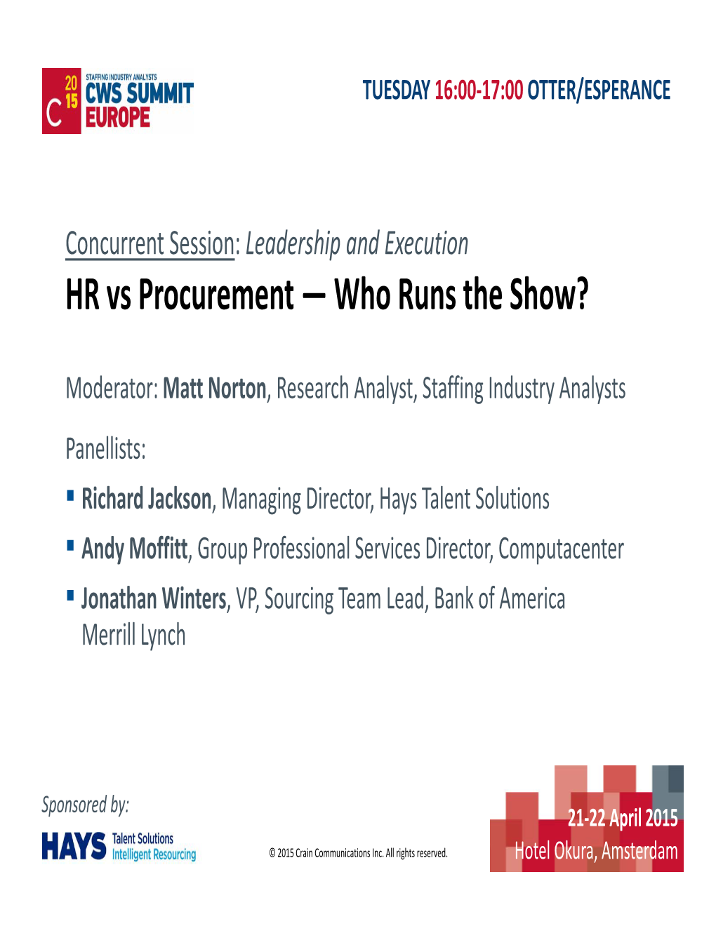 HR Vs Procurement — Who Runs the Show?