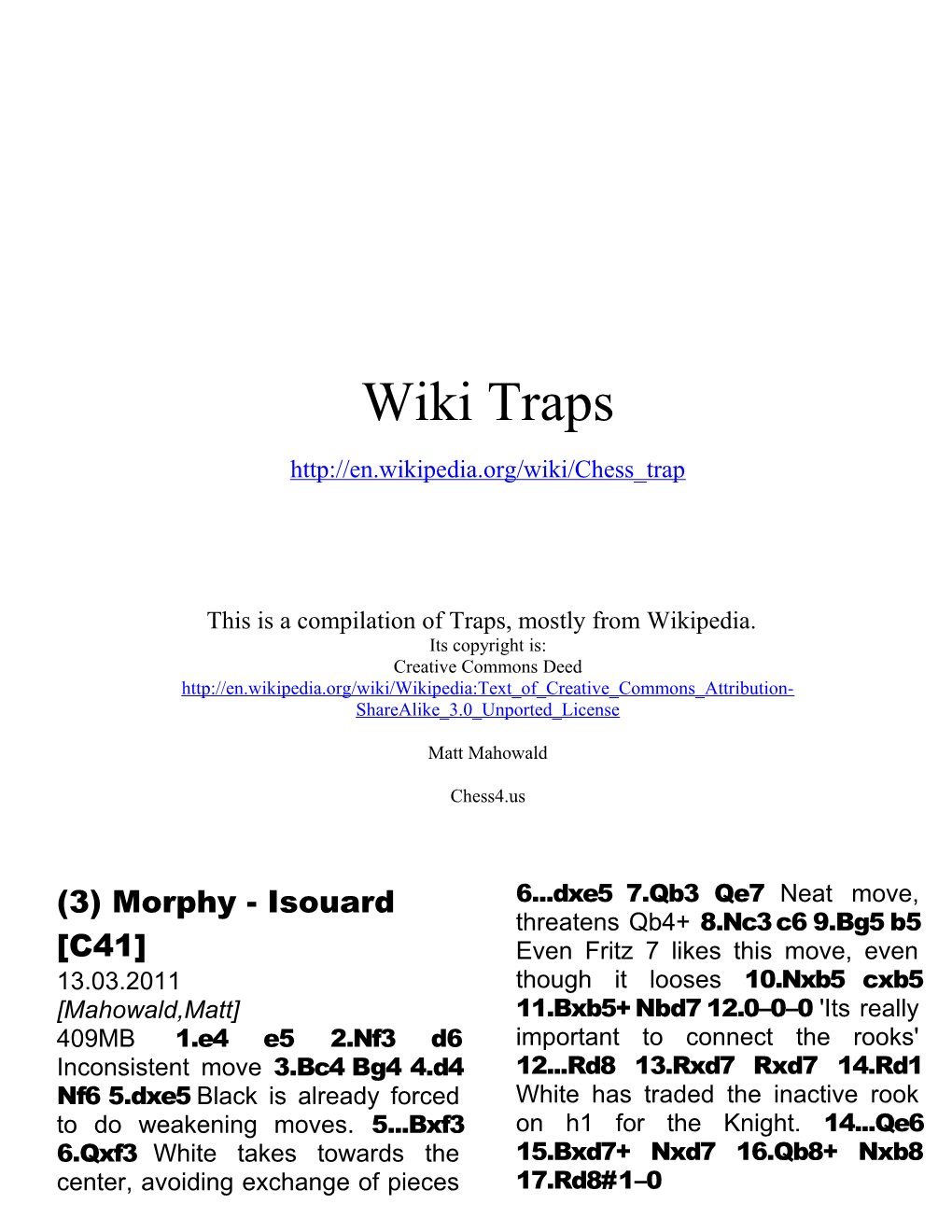 This Is a Compilation of Traps, Mostly from Wikipedia