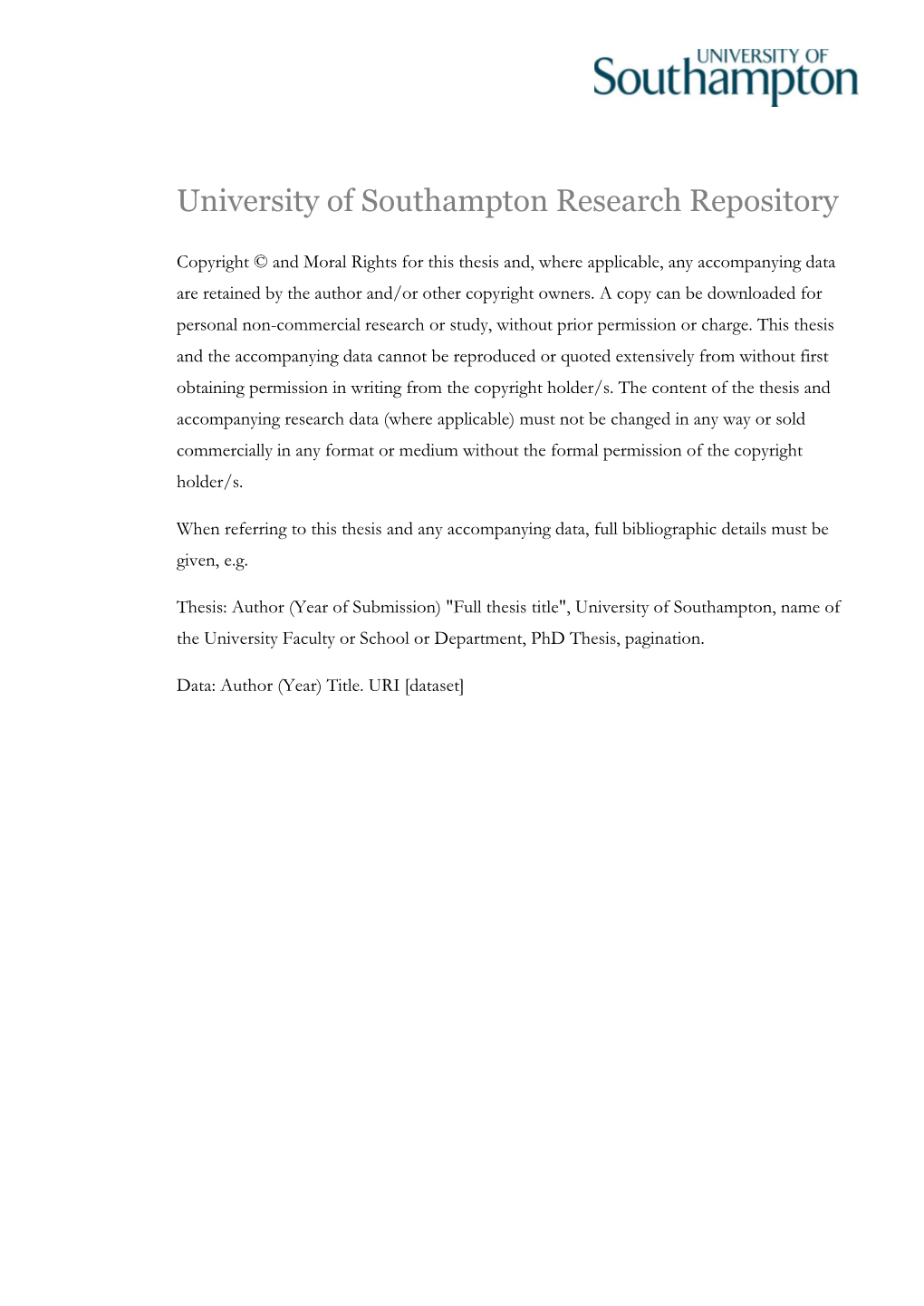 University of Southampton Research Repository