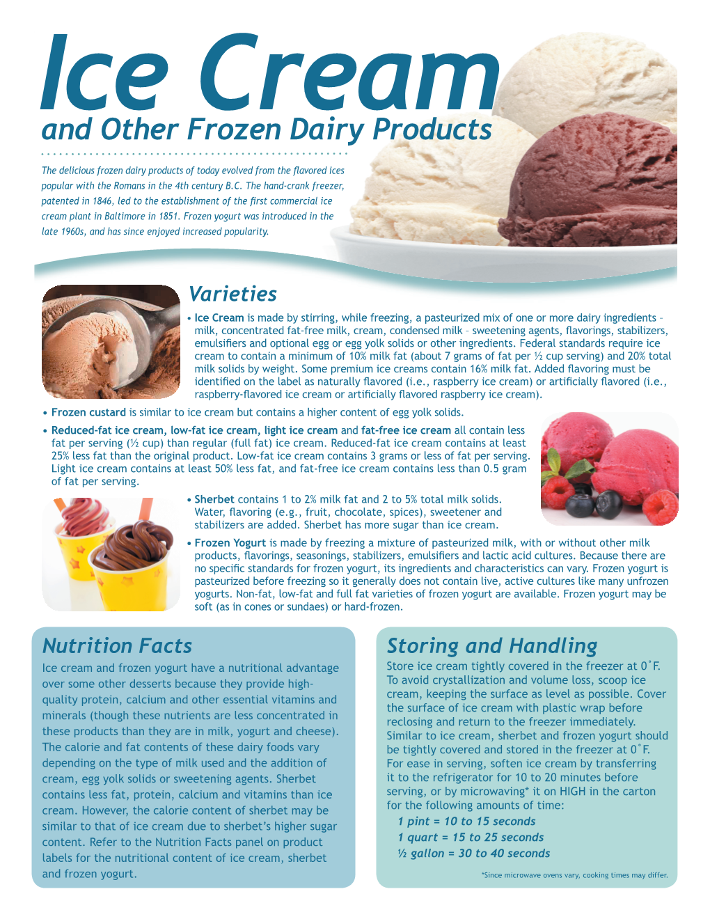 And Other Frozen Dairy Products