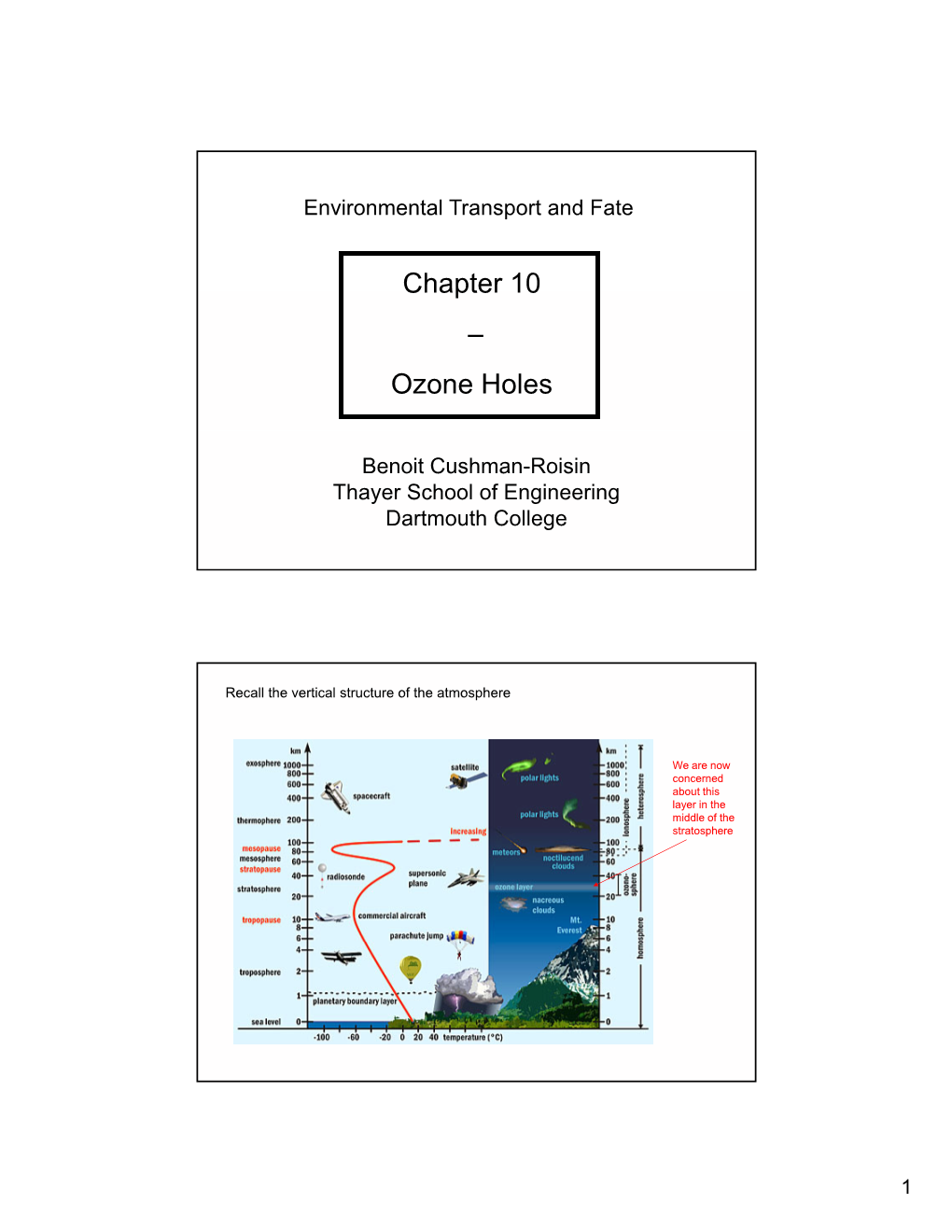 Chapter 10 Chapter 10 – Ozone Holes