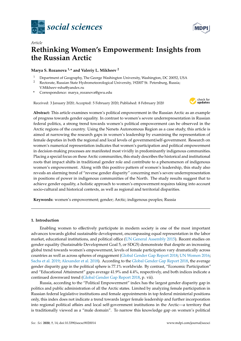 Rethinking Women's Empowerment: Insights from the Russian Arctic
