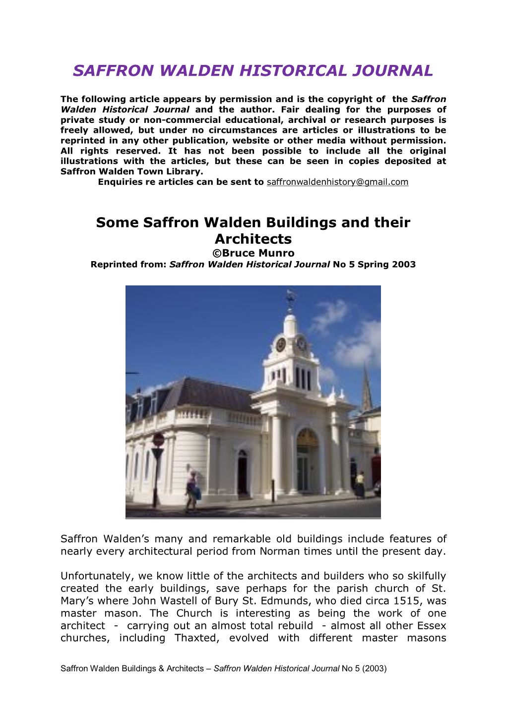 Saffron Walden Buildings & Architects