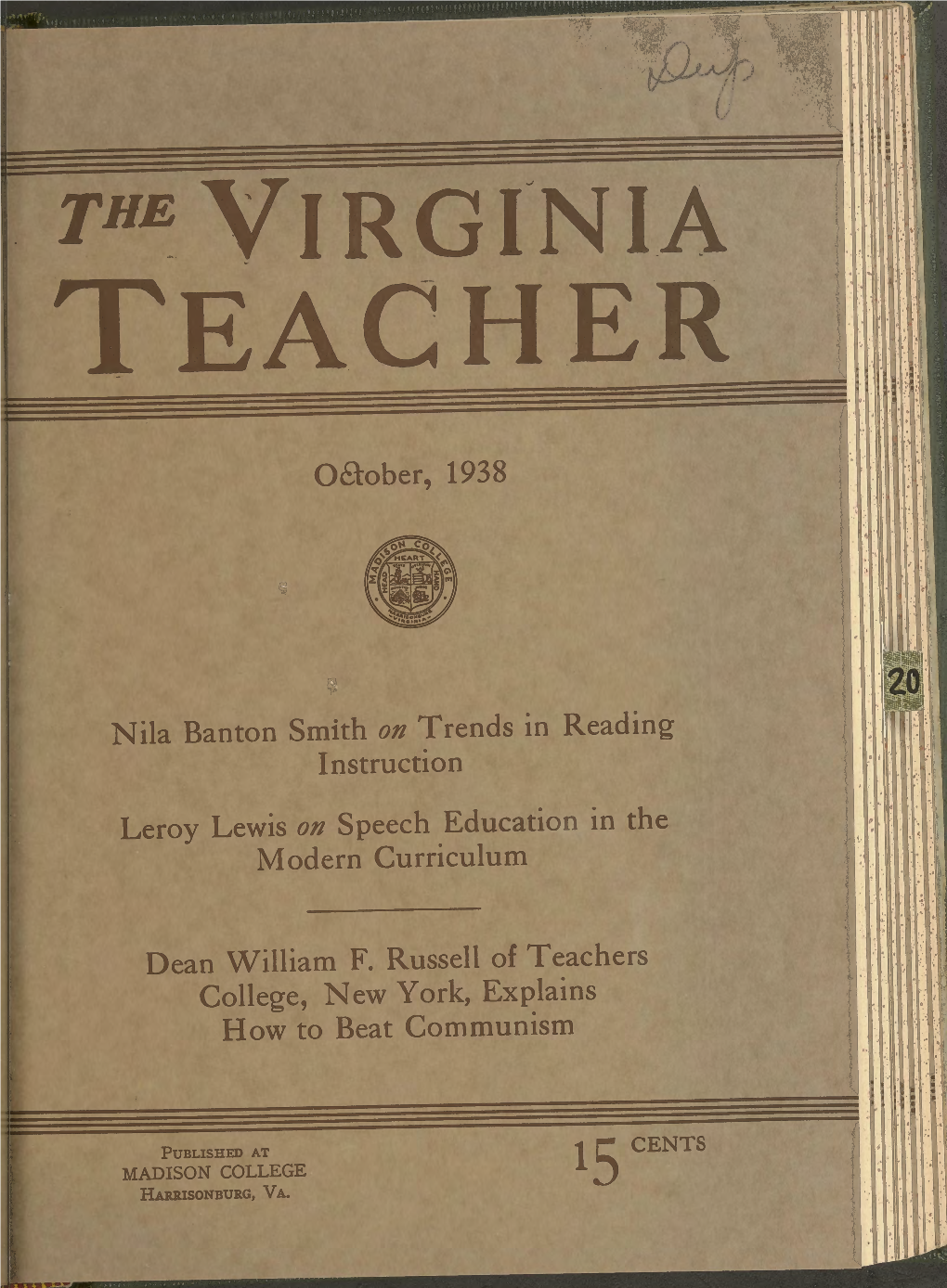 The Virginia Teacher, Vol. 19, Iss. 7, October 1938