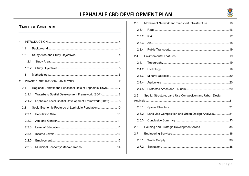 Lephalale Cbd Development Plan