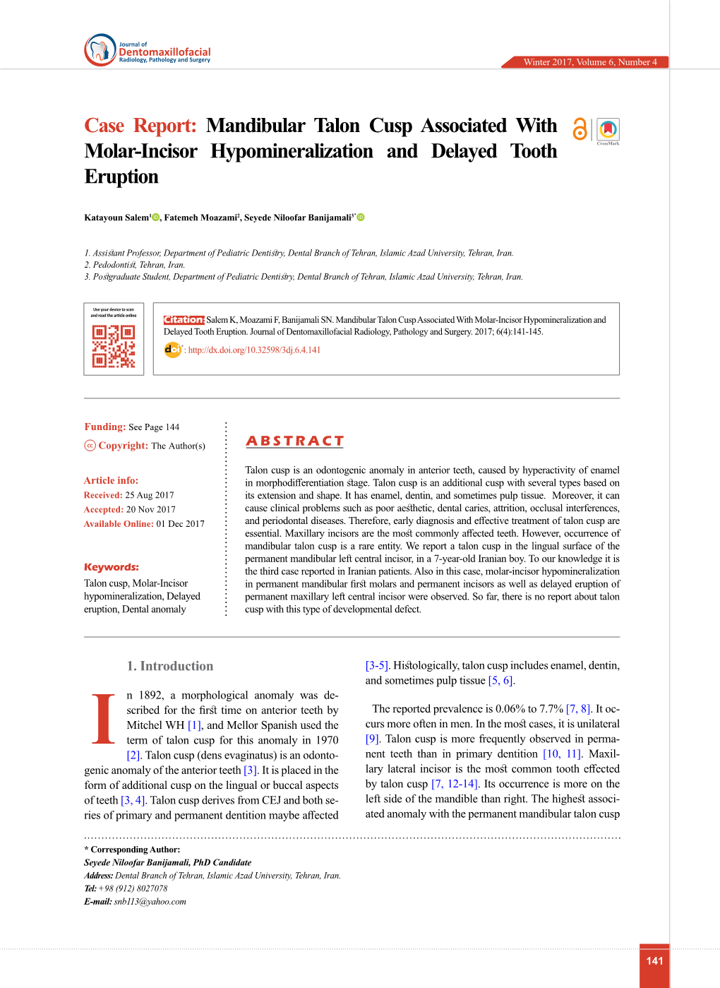 Molar-Incisor Hypomineralization and Delayed Tooth Eruption