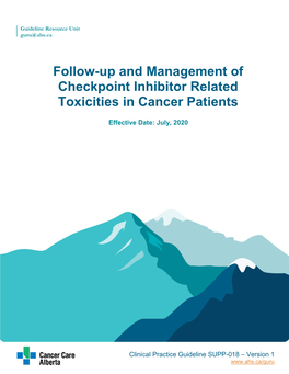 Follow-Up and Management of Checkpoint Inhibitor Related Toxicities in Cancer Patients