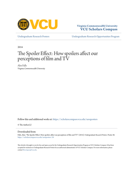 The Spoiler Effect: How Spoilers Affect Our Perceptions of Film and TV