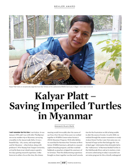 Kalyar Platt – Saving Imperiled Turtles in Myanmar