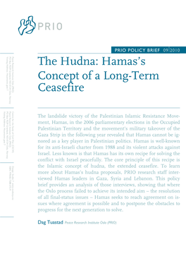 The Hudna: Hamas's Concept of a Long-Term Ceasefire