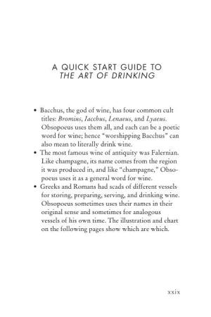 A Quick Start Guide to the Art of Drinking