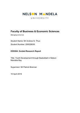 Faculty of Business & Economic Sciences