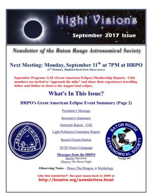 September 2017 BRAS Newsletter