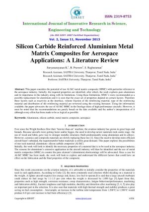 Silicon Carbide Reinforced Aluminium Metal Matrix Composites for Aerospace Applications: a Literature Review