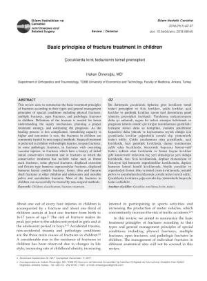 Basic Principles of Fracture Treatment in Children