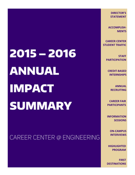 2016 Annual Impact Summary