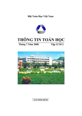 THÔNG TIN TOÁN HỌC Tháng 7 Năm 2008 Tập 12 Số 2