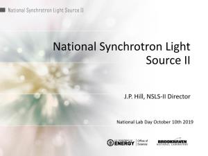 National Synchrotron Light Source II