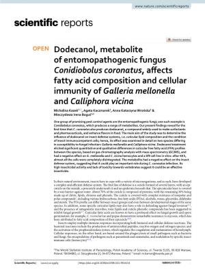 Dodecanol, Metabolite of Entomopathogenic Fungus