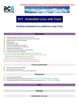 Formation Embedded Linux with Yocto: Building Embedded Linux Platforms Using Yocto - Systèmes D'exploitation: Linux