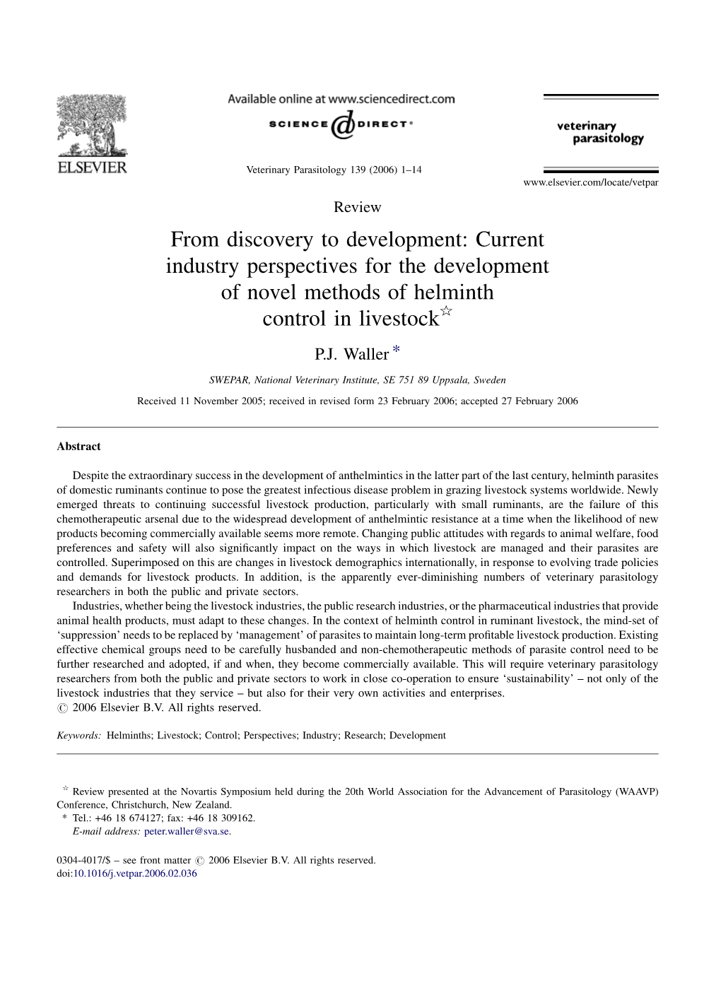 2006 Waller Industry Perspectives On