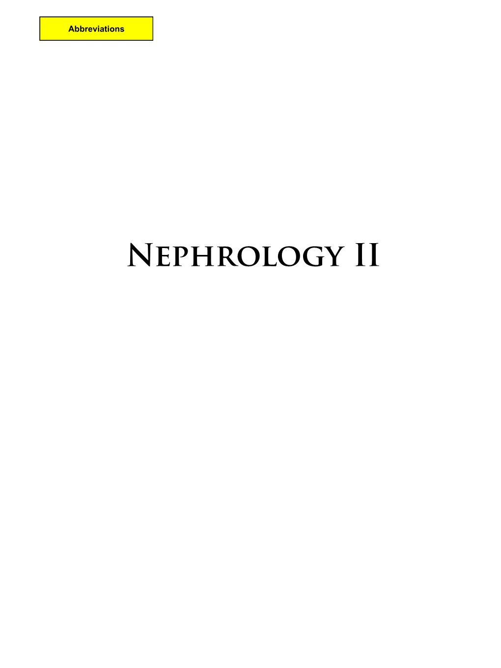 Nephrology II BONE METABOLISM and DISEASE in CHRONIC KIDNEY DISEASE