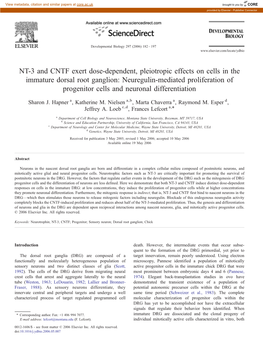 NT-3 and CNTF Exert Dose-Dependent, Pleiotropic Effects