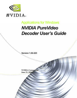 NVIDIA Purevideo Decoder User's Guide